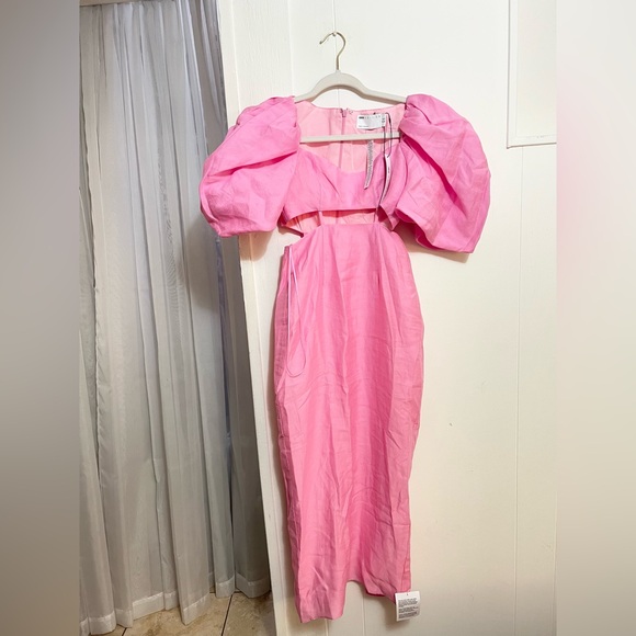 ASO Puff Shoulder Dress NWT - Picture 4 of 6